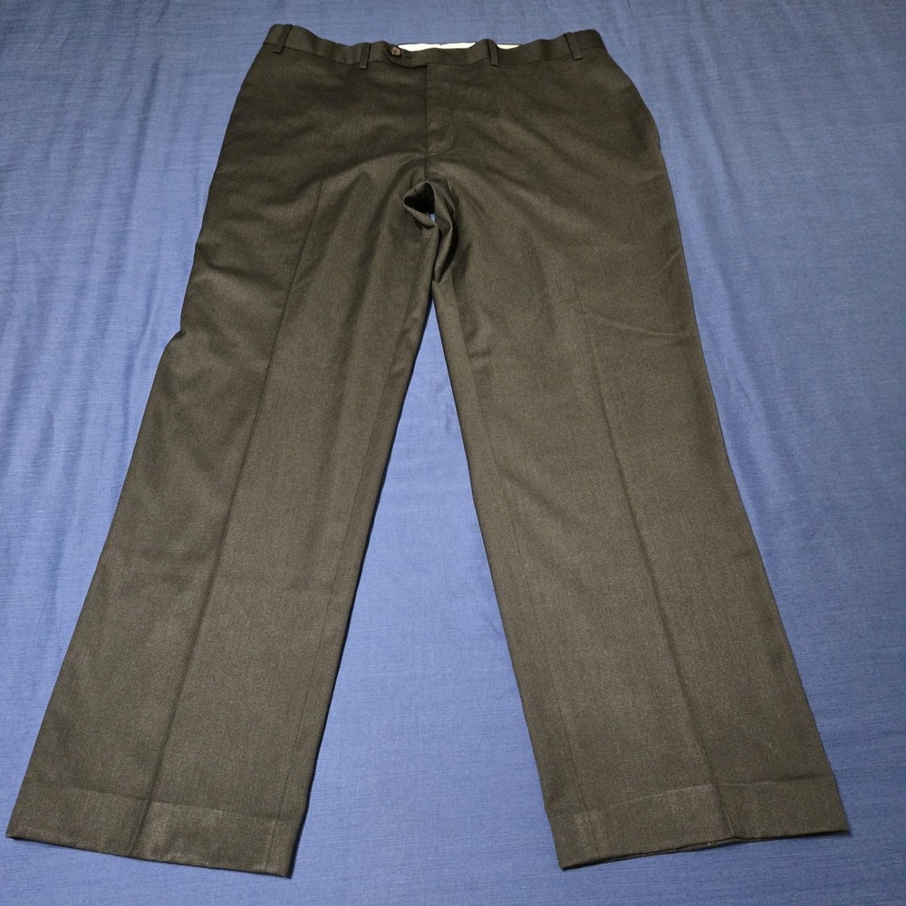 Ralph Lauren Dress Pants Mens 36x30 Gray Straight Leg Washable Poly Rayon Blend